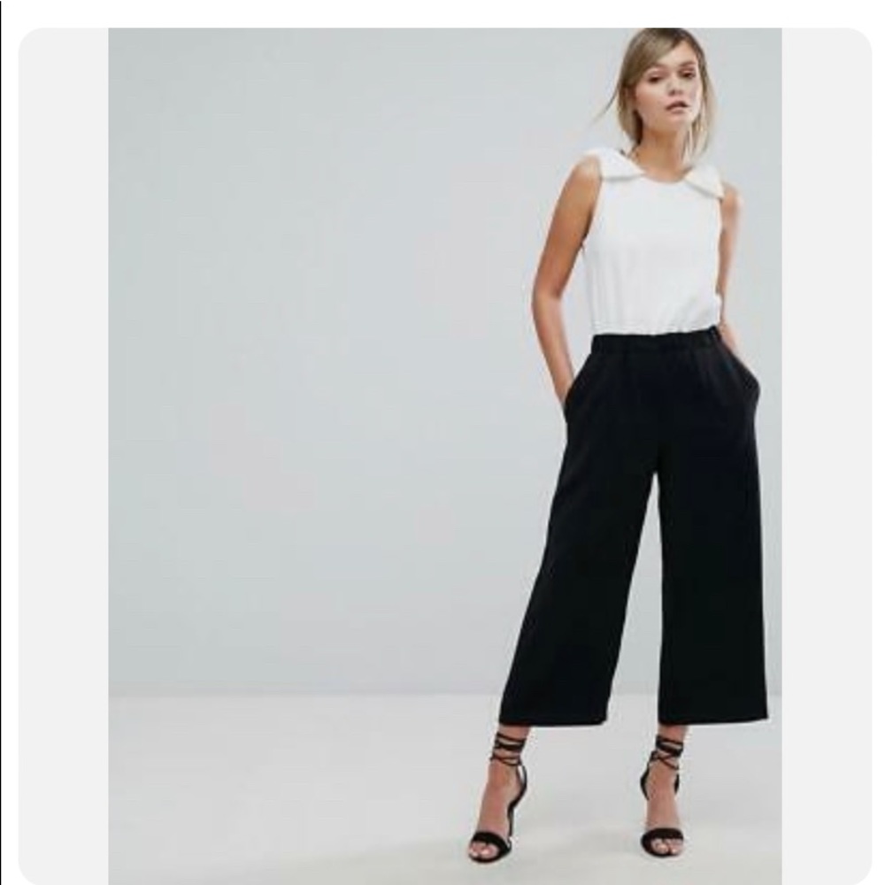 Awesome Ted Baker bow shoulder wide leg jumpsuit! New! Size 3 (8)